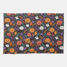 かわいいハロウィンマジックパターン キッチンタオル