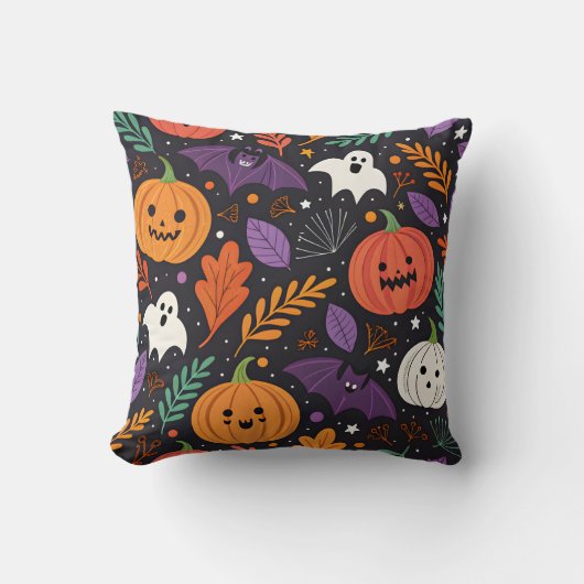 かわいいハロウィンマジックパターン クッション (正面)