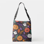 かわいいハロウィンマジックパターン クロスボディバッグ (裏面)