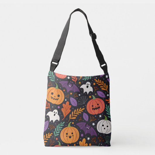 かわいいハロウィンマジックパターン クロスボディバッグ (正面)