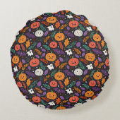 かわいいハロウィンマジックパターン ラウンドクッション (裏面)