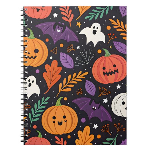 かわいいハロウィンマジック柄 ノートブック (正面)