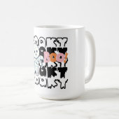 かわいいハロウィンミイラ不気味マグ – "ブー！" コーヒーマグカップ (正面右)