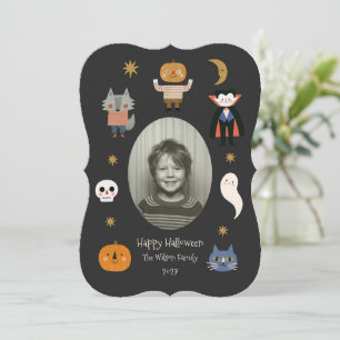 かわいいハロウィンモンスターのフォトギフト シーズンカード
