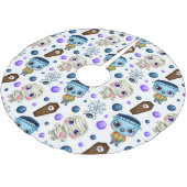 かわいいハロウィンモンスターズのパターン ブラッシュドポリエステルツリースカート (アングル)