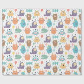 かわいいハロウィンモンスター |赤ちゃんシャワー ラッピングペーパー (フラット)