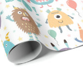 かわいいハロウィンモンスター |赤ちゃんシャワー ラッピングペーパー (ロールコーナー)