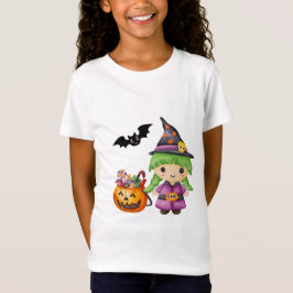 かわいいハロウィンリトルウィッチとハロウィンキャンディ Tシャツ