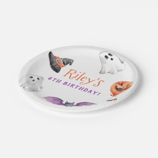 かわいいハロウィン不気味の誕生日パーティーを開こう ペーパープレート (アングル)