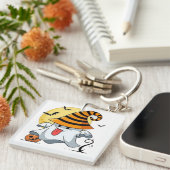 かわいいハロウィン不気味カボチャこうもりクリップアート キーホルダー (正面右)