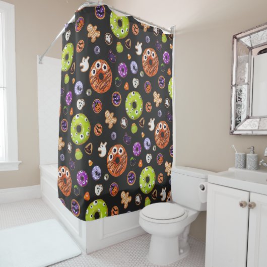 かわいいハロウィン不気味クッキーパンプキン幽霊スパイダー シャワーカーテン (インサイチュ)