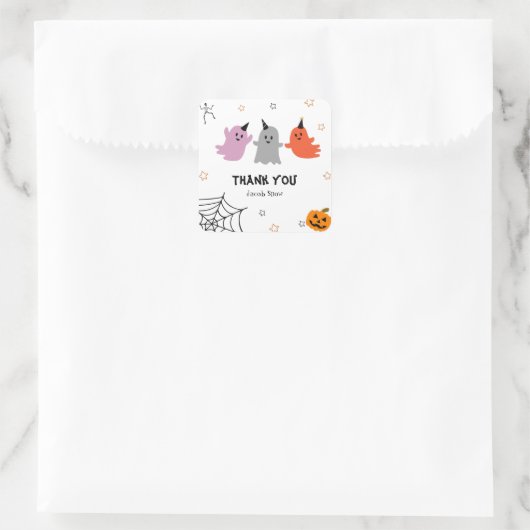 かわいいハロウィン不気味サンキュースクエアステッカー スクエアシール (バッグ)