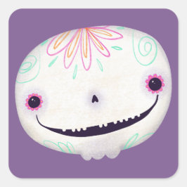 かわいいハロウィン不気味デコレーションシュガースカル スクエアシール