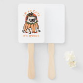 かわいいハロウィン不気味ドッグパグ ハンドファン (正面&裏面)