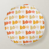 かわいいハロウィン不気味ブー不気味なカボチャ ラウンドクッション (裏面)