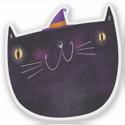 かわいいハロウィン不気味飾り黒猫 シール (正面)