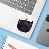 かわいいハロウィン不気味飾り黒猫 シール (ノートパソコンとiPhone)