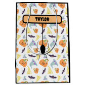 かわいいハロウィン不気味 – スパイダー – 中抱き枕 ミディアムペーパーバッグ (正面)