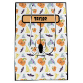 かわいいハロウィン不気味 – スパイダー – 中抱き枕 ミディアムペーパーバッグ (裏面)