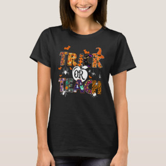 かわいいハロウィン先生 メンズ レディース 2 トリック オア ティーチ Tシャツ