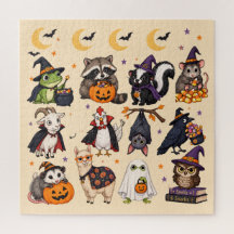 かわいいハロウィン動物のパズル