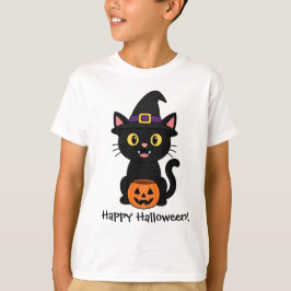 かわいいハロウィン子猫グラフィックTシャツ Tシャツ