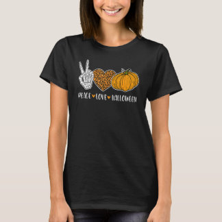 かわいいハロウィン平和愛グノーム秋の女の子 Tシャツ