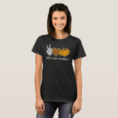 かわいいハロウィン平和愛グノーム秋の女の子 Tシャツ (正面フル)