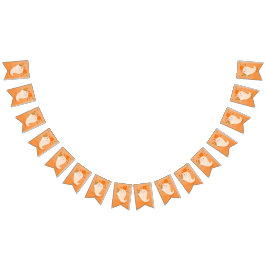 かわいいハロウィン幽霊と花 バンティングフラッグ