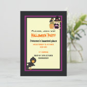 かわいいハロウィン幽霊のよく出るハウスと小さな魔女 招待状 (スタンド正面)