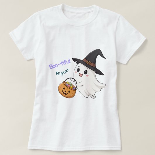 かわいいハロウィン幽霊女子Tシャツ Tシャツ (デザイン正面)