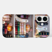 かわいいハロウィン本棚スマホケース 幽霊 カボチャ Case-Mate iPhoneケース (裏面 (横))