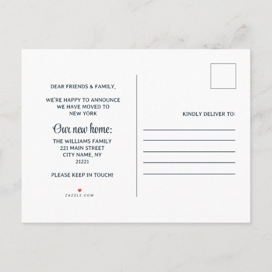 かわいいハロウィン柄の幽霊屋敷 引越し先住所変更のお知らせ 案内ポストカード (裏面)