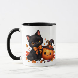 かわいいハロウィン猫とかぼちゃ マグカップ