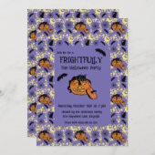 かわいいハロウィン猫とこうもりとスター招待状 招待状 (正面/裏面)