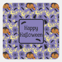 かわいいハロウィン猫とこうもり、スター