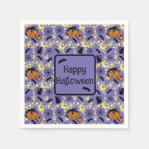 かわいいハロウィン猫とこうもり、スター