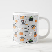 かわいいハロウィン猫と幽霊柄 ジャンボコーヒーマグカップ (右)