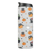 かわいいハロウィン猫と幽霊柄 タンブラー (回転右)