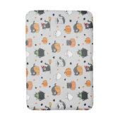 かわいいハロウィン猫と幽霊柄 バスマット (正面縦)