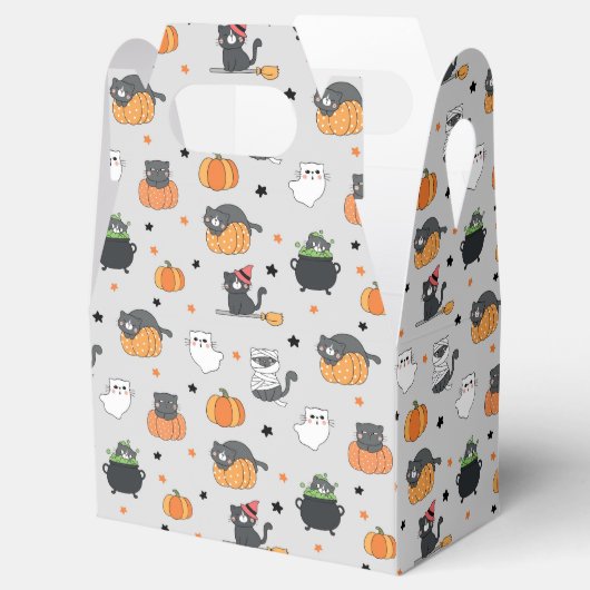 かわいいハロウィン猫と幽霊柄 フェイバーボックス (オープン)