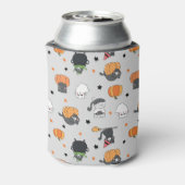 かわいいハロウィン猫と幽霊柄 缶クーラー (缶裏面)