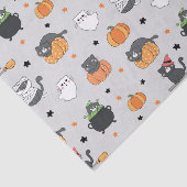 かわいいハロウィン猫と幽霊柄 薄葉紙 (詳細)