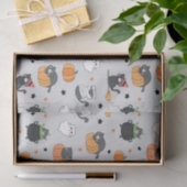 かわいいハロウィン猫と幽霊柄 薄葉紙 (ギフト)