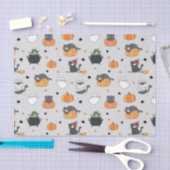 かわいいハロウィン猫と幽霊柄 薄葉紙 (クラフト)