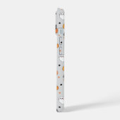 かわいいハロウィン猫と幽霊柄 iPhone 15ケース (左側面)