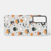 かわいいハロウィン猫と幽霊柄 SAMSUNG GALAXYケース (裏面横)