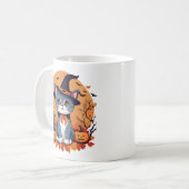 かわいいハロウィン猫クラシック陶芸品 コーヒーマグカップ (正面左)