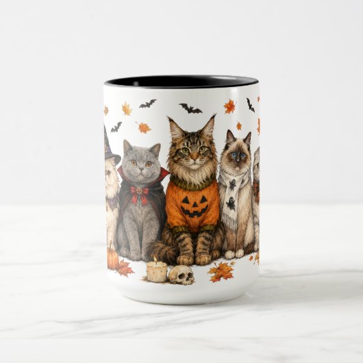 かわいいハロウィン猫 マグカップ (中央)