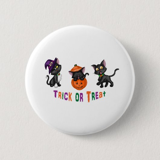かわいいハロウィン猫 缶バッジ (正面)